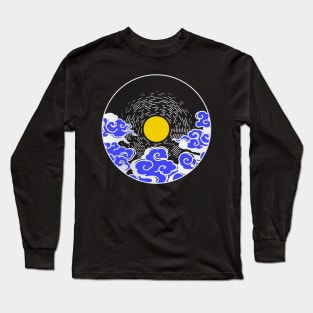 Japanese Stoic Sun and Waves Long Sleeve T-Shirt